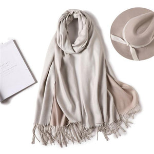 Fashion Winter Solid Soft Scarf Cashmere Lightweight Scarves Shawls Cashmere Escharpe Scarfs Lightweight Shawls Hijabs Shawls Escharpe Elegant Wrap Blanket Bandana Tassel For Lady