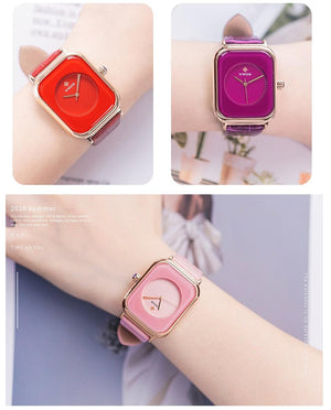 Fashion Women Watches White Leather Minimalist Rectangle Ladies Quartz Dress Wristwatch Fashion Leather Wrist Watch Rectangle Elegant Simple Dial Analog Quartz Dress Watch