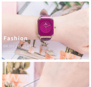 Fashion Women Watches White Leather Minimalist Rectangle Ladies Quartz Dress Wristwatch Fashion Leather Wrist Watch Rectangle Elegant Simple Dial Analog Quartz Dress Watch