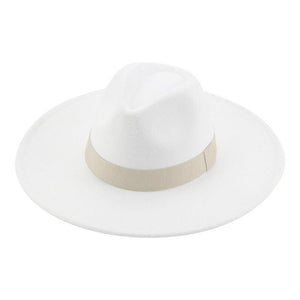 Fashionable Fedora Hats Women Wide Brim Dress Caps  Women's Fedora Hats Elegant Wide Brim Fedora Hat  Wedding Men Hat Warm Retro Style Belt 56-58cm