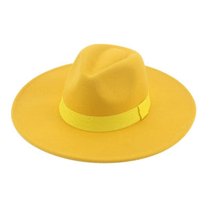 Fashionable Fedora Hats Women Wide Brim Dress Caps  Women's Fedora Hats Elegant Wide Brim Fedora Hat  Wedding Men Hat Warm Retro Style Belt 56-58cm