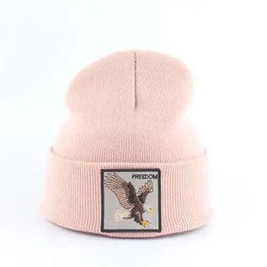 Fashionable Warm Animal Theme Wolf Knitted Unisex Beanies For Women Soft And Comfortable Beanies For Winter And Autumn