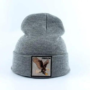 Fashionable Warm Animal Theme Wolf Knitted Unisex Beanies For Women Soft And Comfortable Beanies For Winter And Autumn