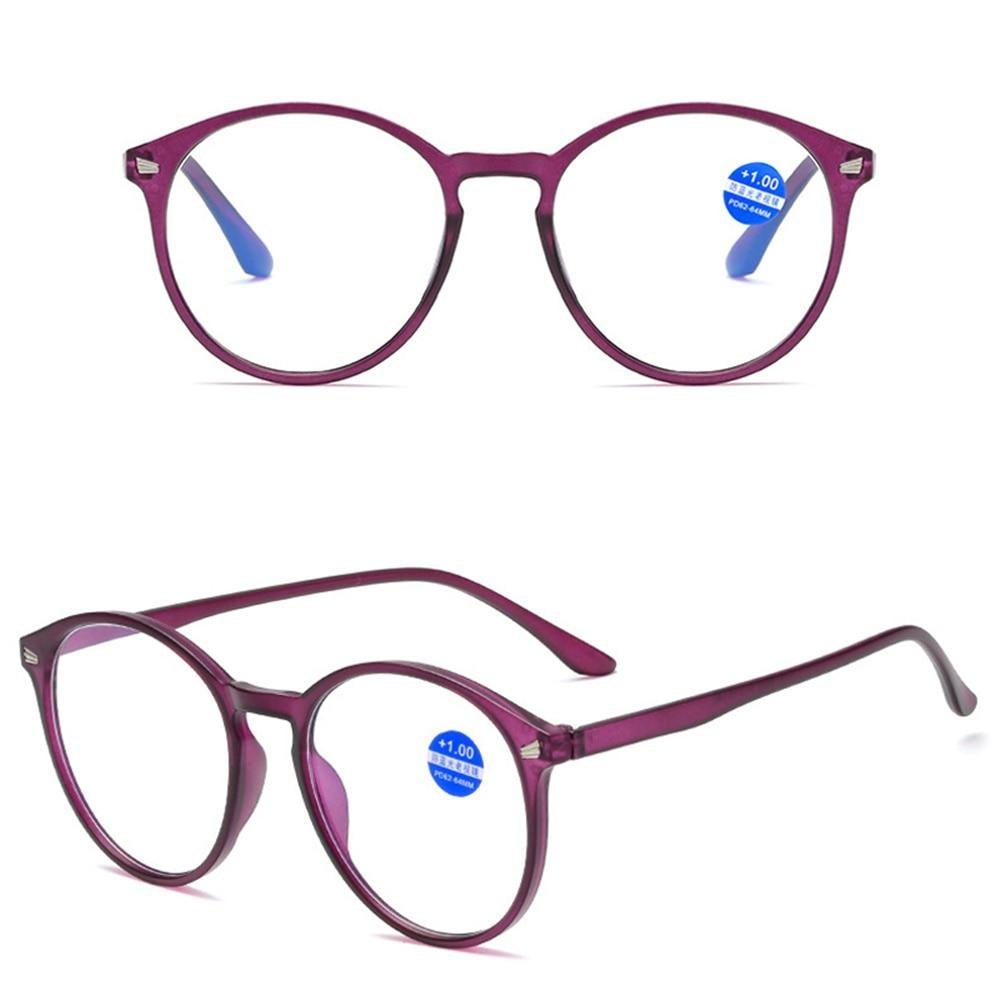 Fashionable Women And Men Round Reading Glasses Fashion Ultra Light Anti Blue Light Eyeglasses Unisex Stylish Eyeglasses Glasses Clear Lens Diopters +1+1.5+2+2.5+3+3.5+4