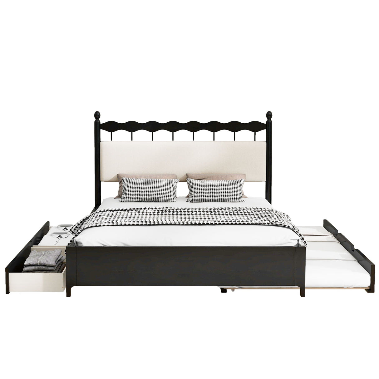 Storage Platform Bed With 2 Big Drawers & Trundle by Couch.com