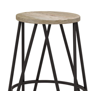 Simeon - Multifunctional Metal Stool With Wood Seat by Couch.com