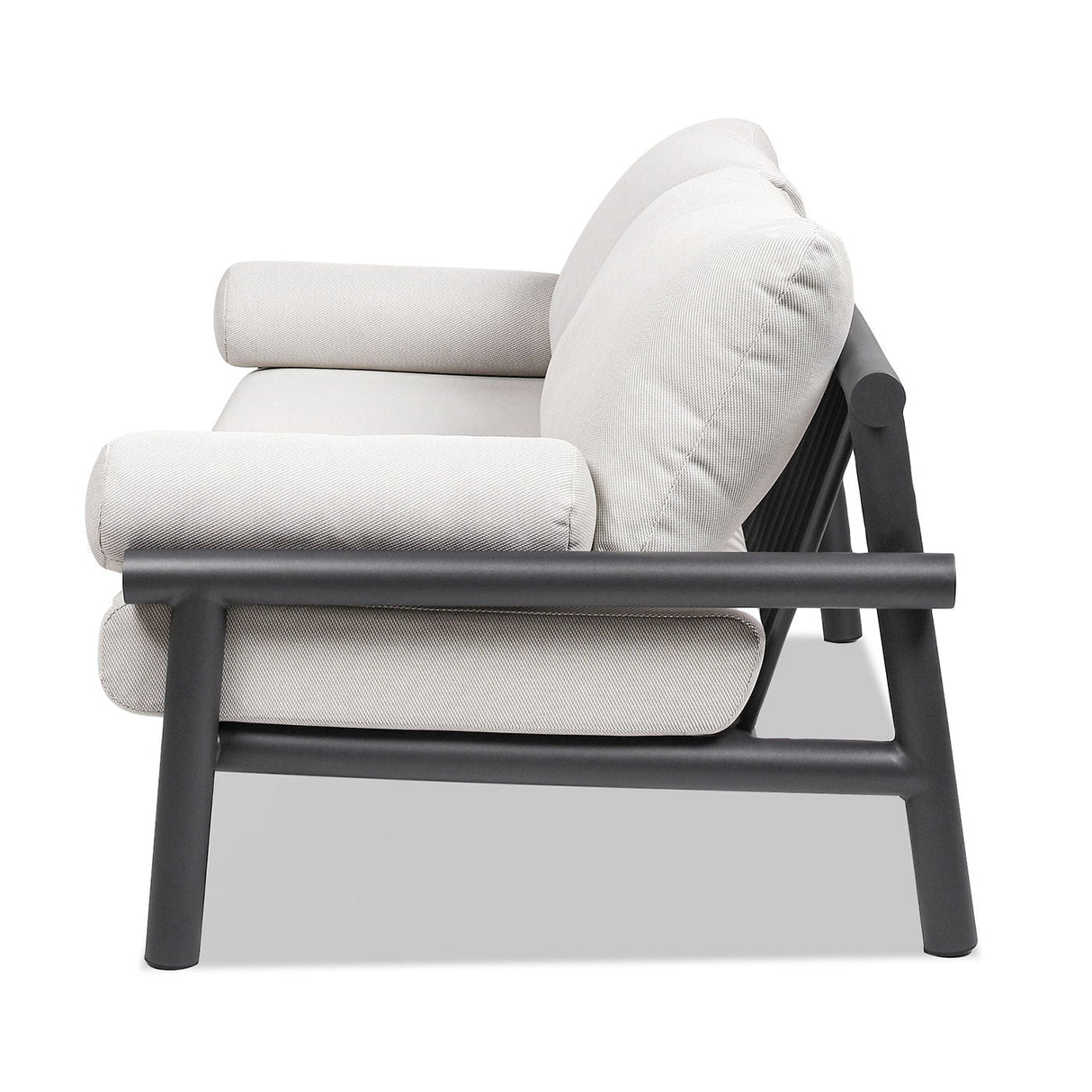 Zara - Dowel Frame Bolster Patio Deep Seating Sofa - Wheat Beige Axroma Olefin by Couch.com