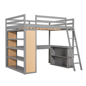Loft Bed With Ladder, Shelves, And Desk by Couch.com