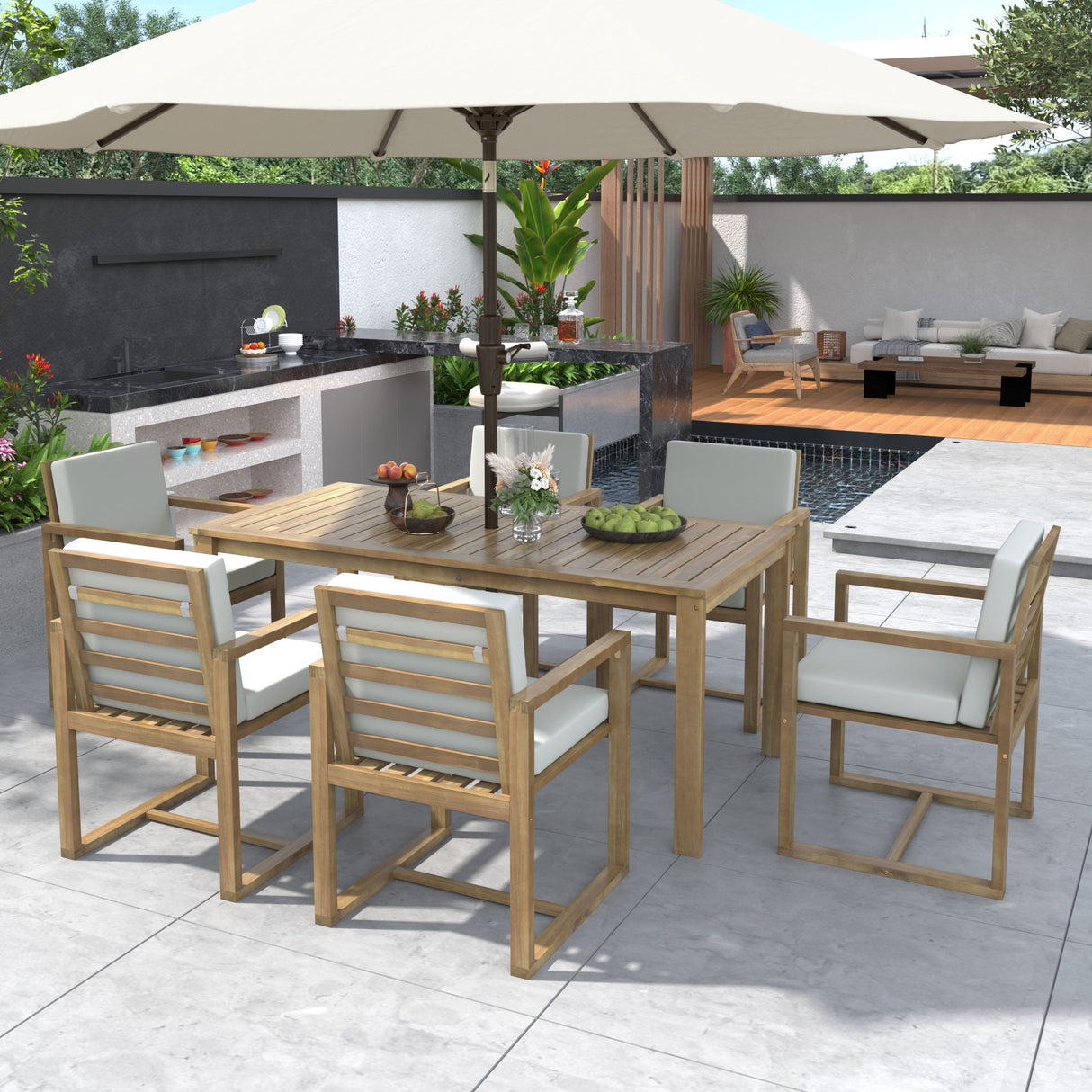 Patio Dining Set Outdoor Dining Table And Chair Set With And Removable Cushions For Patio by Couch.com