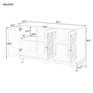 Modern Mirrored TV Stand, 3 Adjustable Shelves For Living Room by Couch.com
