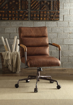 Harith - Retro Top Grain Leather Office Chair by Couch.com