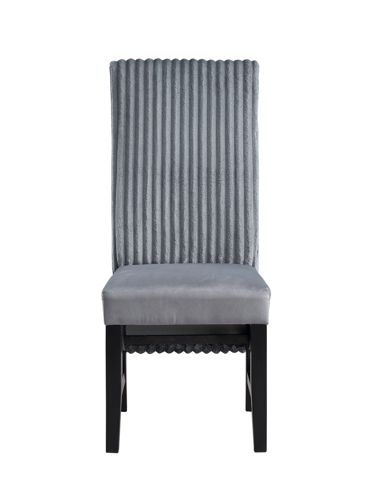 Kini - Corduroy Side Chair (Set of 2) - Black / Gray by Couch.com