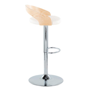 Grotto - Mid Century Modern Adjustable Height Barstool & Swivel With Oval Footrest (Set of 2) by Couch.com