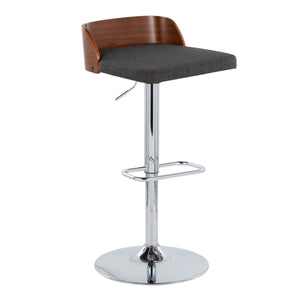 Maya - Mid Century Modern Adjustable Barstool With Swivel With Rounded Rectangle Footrest (Set of 2) by Couch.com