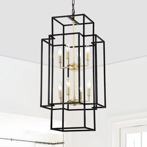 8 Light Lantern Chandelier Lighting, Entryway Chandeliers For High Ceilings, Chandeliers For Dining Room, Foyer, Entry, Staircase, Hallway, Height Adjustable (E12 Bulbs Not Included) by Couch.com