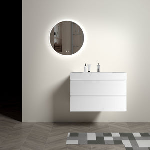 Alice - Bathroom Vanity With Large Storage, Sink Wall Mounted Floating Bathroom Vanity For Modern Bathroom, One-Piece Sink Basin Without Drain And Faucet by Couch.com