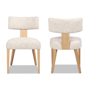 Louise - Split Back Upholstered Dining Side Chair (Set of 2) - Travertine Beige by Couch.com
