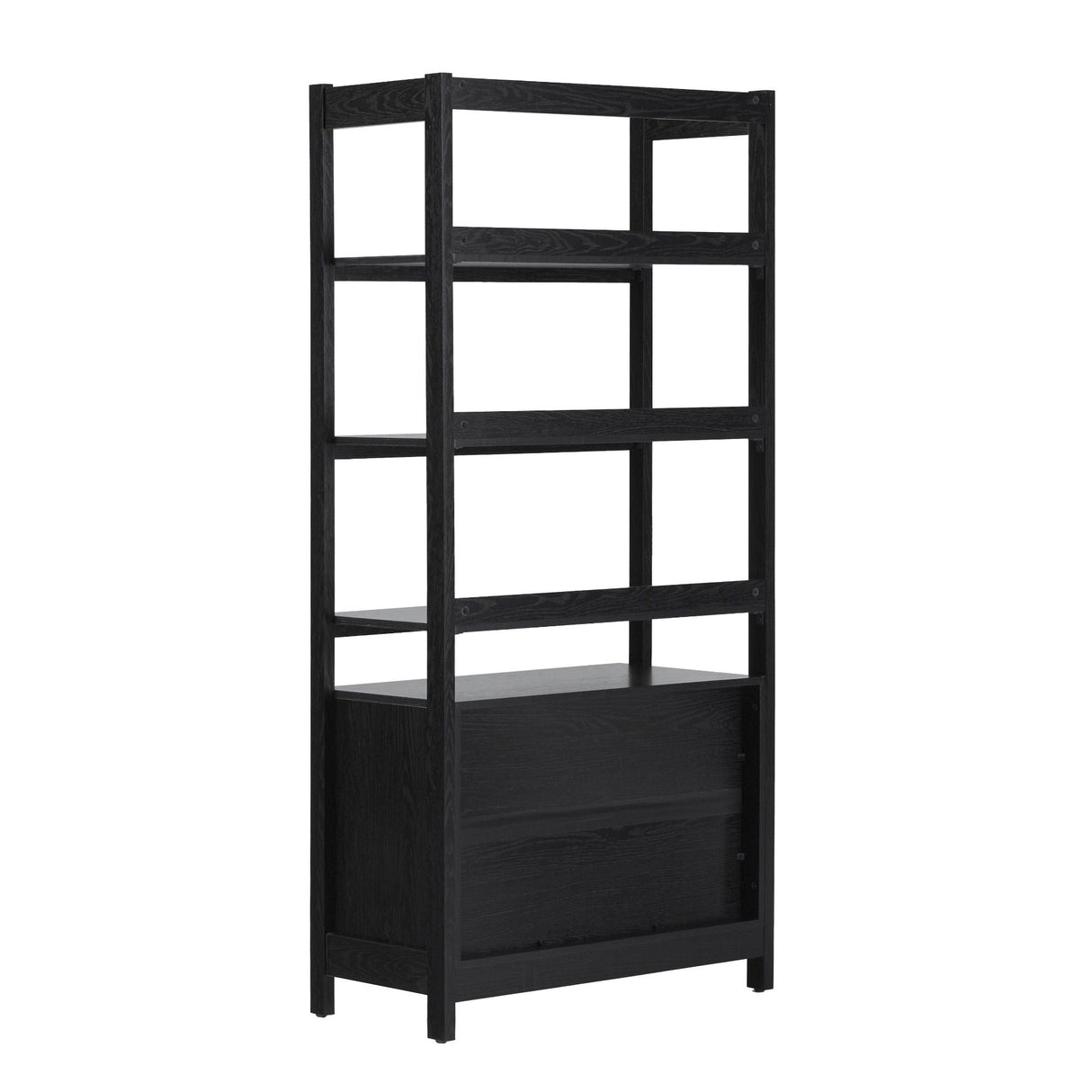 Transitional Wide Reeded Bookshelf With Drawers On Bottom by Couch.com
