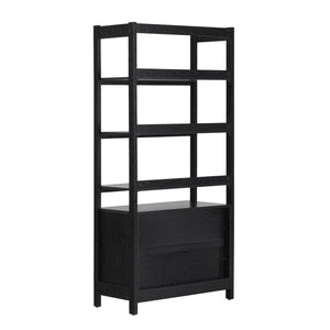 Transitional Wide Reeded Bookshelf With Drawers On Bottom by Couch.com