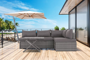 Patio Sofa With Cushions - Gray by Couch.com