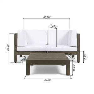 Oana 3 Piece Loveseat Set with Coffee Table