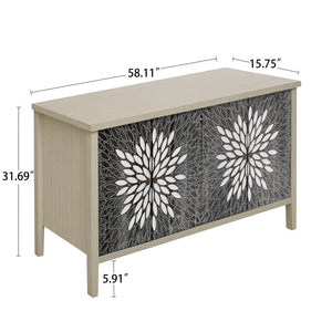 Sideboard Buffet Cabinet with 4 Doors and Adjustable Shelves