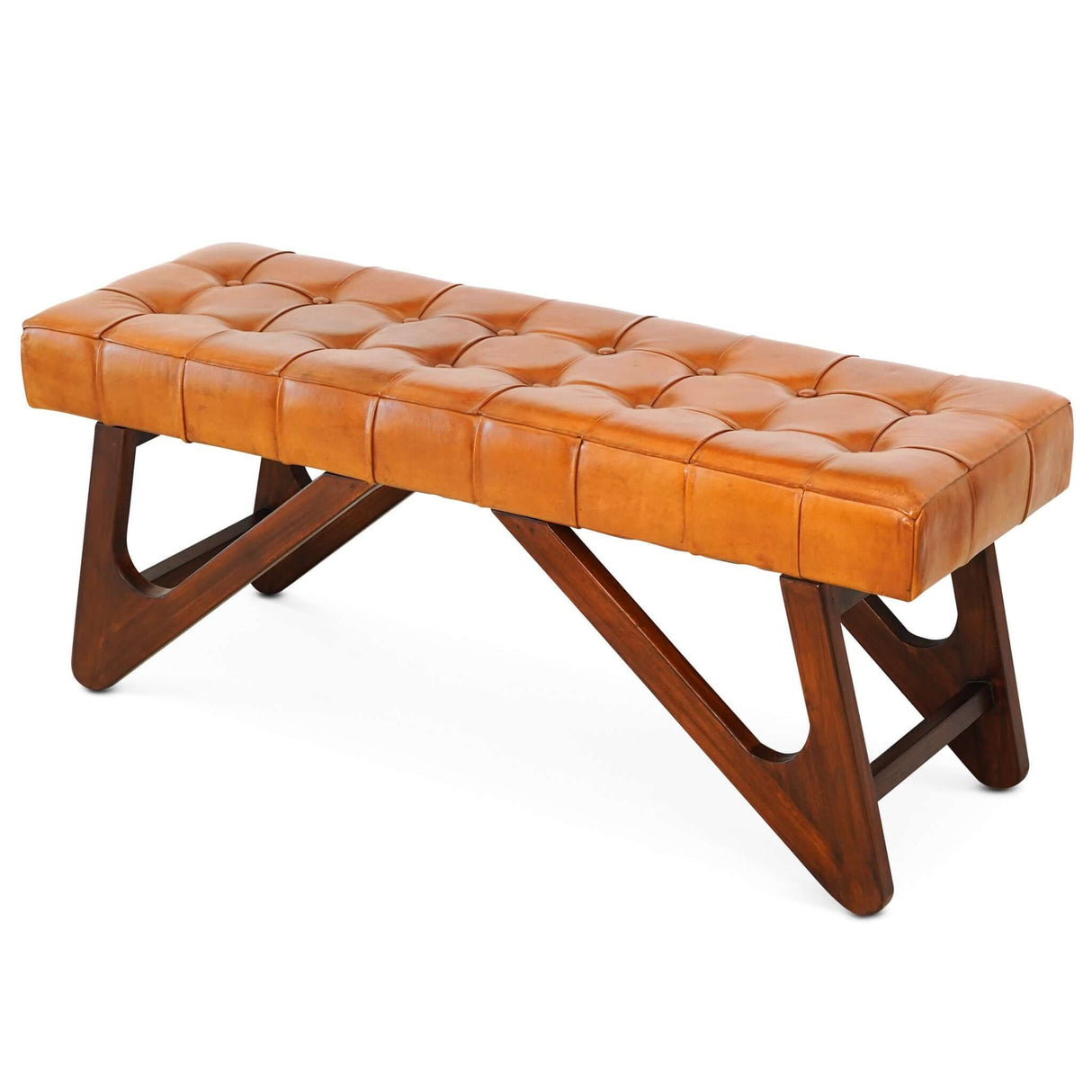 Mia - Bench With Buttons - Brown / Rustic by Couch.com