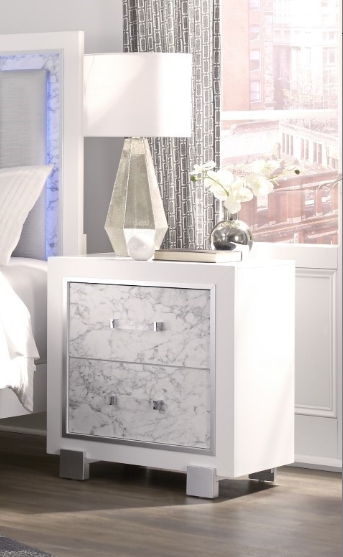 Skye - Marble Nightstand - White by Couch.com