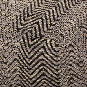 Barracuda Handcrafted Cotton Pouf With Chevron Pattern - Brown / Beige