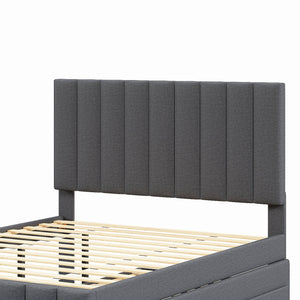 Upholstered Platform Bed With Twin Size Trundle And 3 Drawers by Couch.com