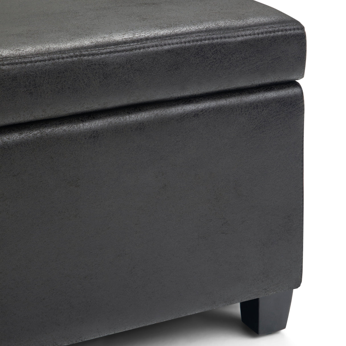 Avalon - Storage Ottoman Bench - Distressed Black by Couch.com