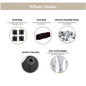 10'X20' Folding Canopy With 6 Removable Sidewalls Outdoor Event Shelter UPF 50+ Gazebo Portable Tents For Parties Beach Camping Wedding Ez Pop Up Canopy by Couch.com