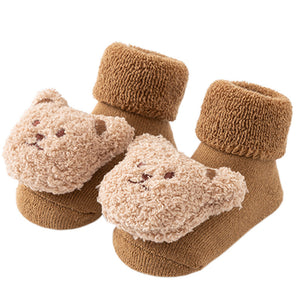 Baby Socks Terry Plus Velvet Thickened Middle Tube Non-slip