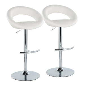 Posh - Contemporary Adjustable Barstool With Swivel With Rounded T Footrest (Set of 2) by Couch.com