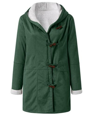 Full Size Pocketed Long Sleeve Hooded Toggle Jacket – Stylish & Functional Outerwear for Women