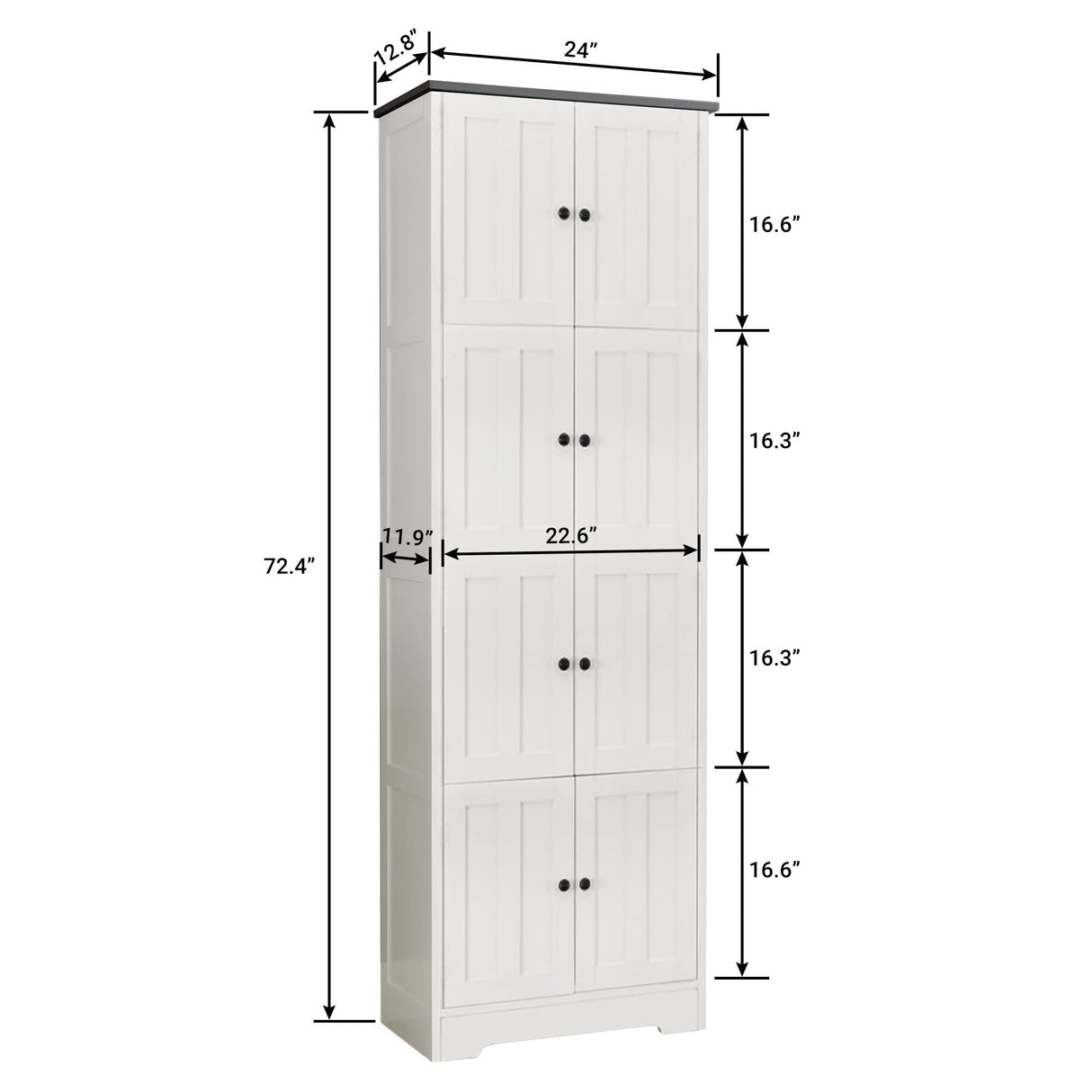 Tall Storage Cabinet With 8 Doors And 4 Shelves, Wall Storage Cabinet For Living Room, Kitchen, Office, Bedroom, Bathroom by Couch.com