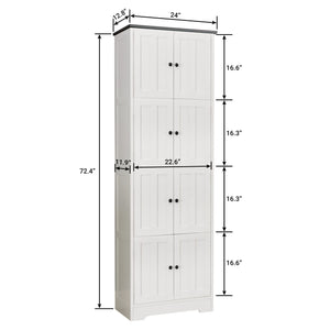 Tall Storage Cabinet With 8 Doors And 4 Shelves, Wall Storage Cabinet For Living Room, Kitchen, Office, Bedroom, Bathroom by Couch.com