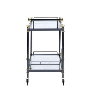 Cyrus - Clear Glass Serving Cart - Black / Gold by Couch.com