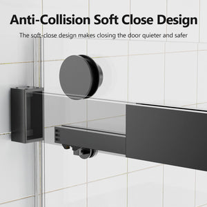 Frameless Double Sliding Soft-Close Shower Door, 3 / 8" (10Mm) Thick SGCC Tempered Glass Door, Matte by Couch.com