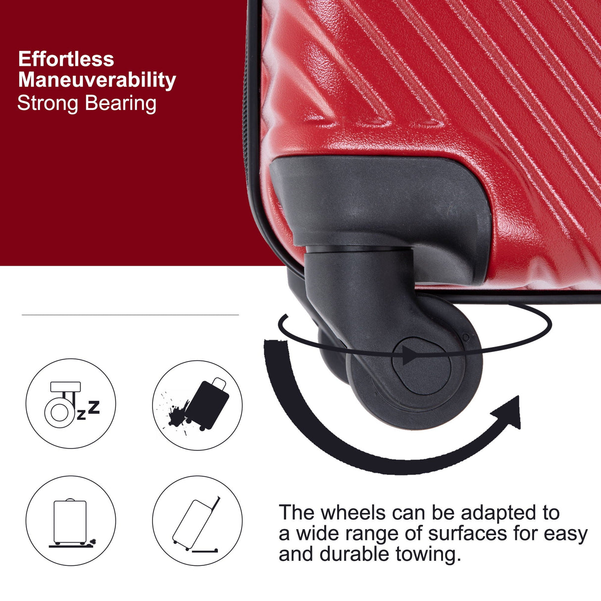 3 Piece Luggage Sets Lightweight Suitcase With Two Hooks, Spinner Wheels, by Couch.com