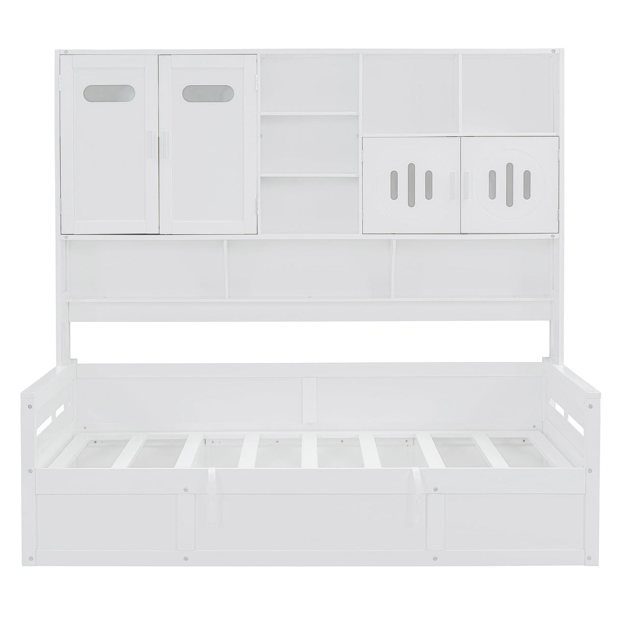 Daybed With All-In-One Cabinet And Shelf