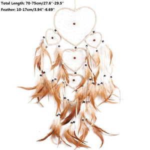 Feather Crafts Dream Catcher Brown Wind Chimes Handmade Christmas Net Handmade Wall Hanging Home Decor Dream Catcher With Feathers For Wall Hanging Car Home Balcony Decorations