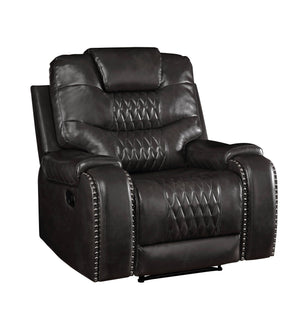 Braylon - Magnetite Synthetic Leather Manual Recliner Chair - Brown by Couch.com