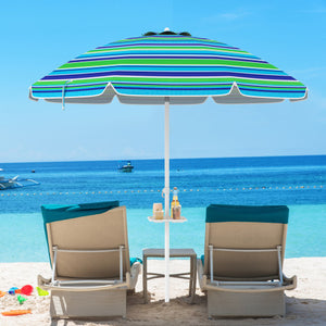 7.2 Feet Portable Outdoor Beach Umbrella with Sand Anchor and Tilt Mechanism-Green