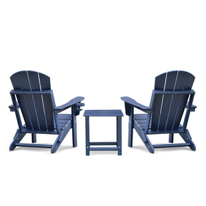 Folding Outdoor Adirondack Chair For Relaxing, Hdpe All-Weather Fire Pit Chair, Patio Lawn Chair For Outside Deck Garden Backyardf Balcony - Navy Blue by Couch.com
