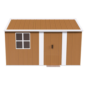Heavy Duty Metal Storage Shed With Windows And Lockable Door, Weatherproof Outdoor Garden Shed by Couch.com