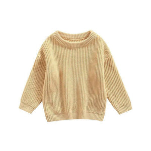 Girls' Solid Color Crew Neck Casual Sweater