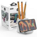 Wireless Charging Stand with Dual USB Charger & Desk Organizer by Infinite Basics