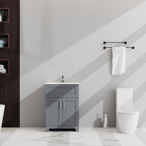 Bathroom Sink Vanity Laundry Utility Cabinet - Gray by Couch.com