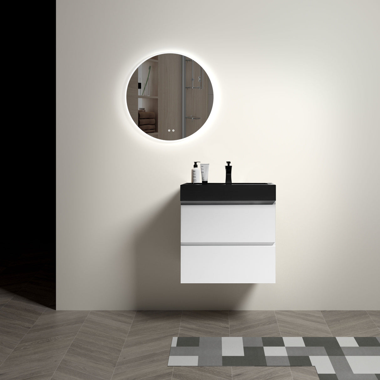 Alice - Bathroom Vanity With Large Storage, Sink Wall Mounted Floating Bathroom Vanity For Modern Bathroom, One-Piece Sink Basin Without Drain And Faucet by Couch.com